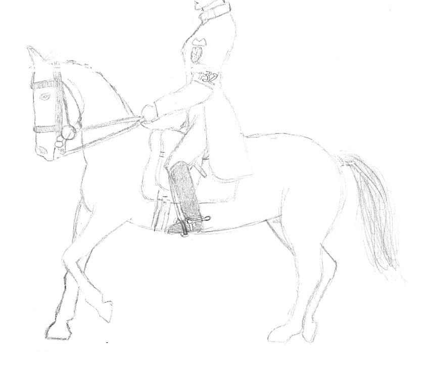 Een tekening van een paard (die ikkuh heb gemaakt)